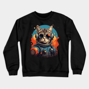 Space Cat Astronaut Crewneck Sweatshirt